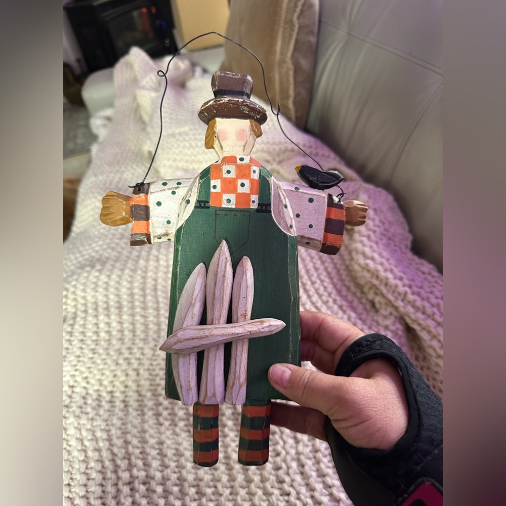 Vintage midwest of cannon falls scarecrow with hanger wire